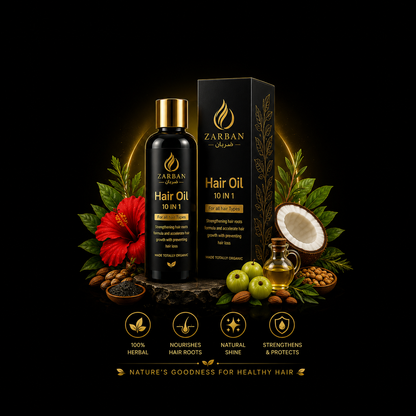 Zarban Hair Oil — Stop Hair Fall & Strengthen Roots Naturally (100% Herbal Formula)