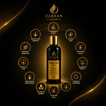 Zarban Hair Oil — Stop Hair Fall & Strengthen Roots Naturally (100% Herbal Formula)