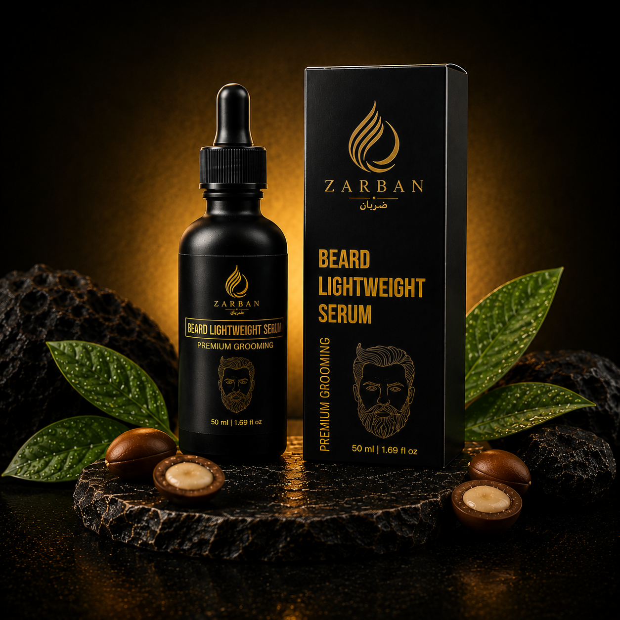 Zarban Beard Lightweight Serum — Softens, Strengthens & Promotes Healthy Growth (100% Herbal Formula)