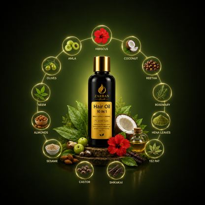 Zarban Hair Oil — Stop Hair Fall & Strengthen Roots Naturally (100% Herbal Formula)
