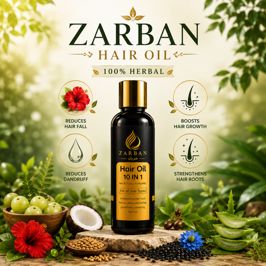 Zarban Hair Oil — Stop Hair Fall & Strengthen Roots Naturally (100% Herbal Formula)